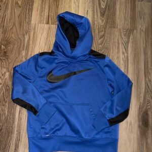 Nike Blue Pullover Hoodie with Black Swoosh